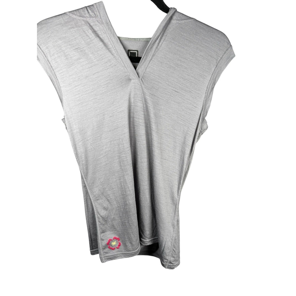 I/O Bio Merino Wool Tank Womens L Gray Sleeveless Lightweight Outdoor - Picture 2 of 8